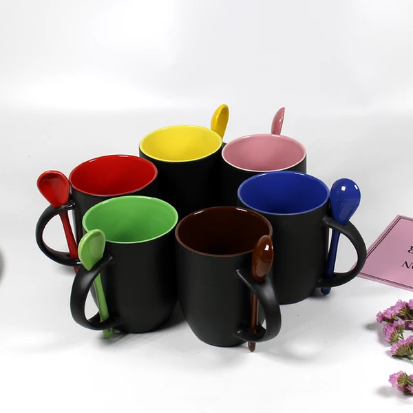 11oz Sublimation Blank Color Change Coffee Mug w/ Matching Spoon
