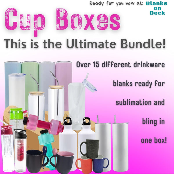 The Cup Box: Sublimation Blank Drinkware Bundle